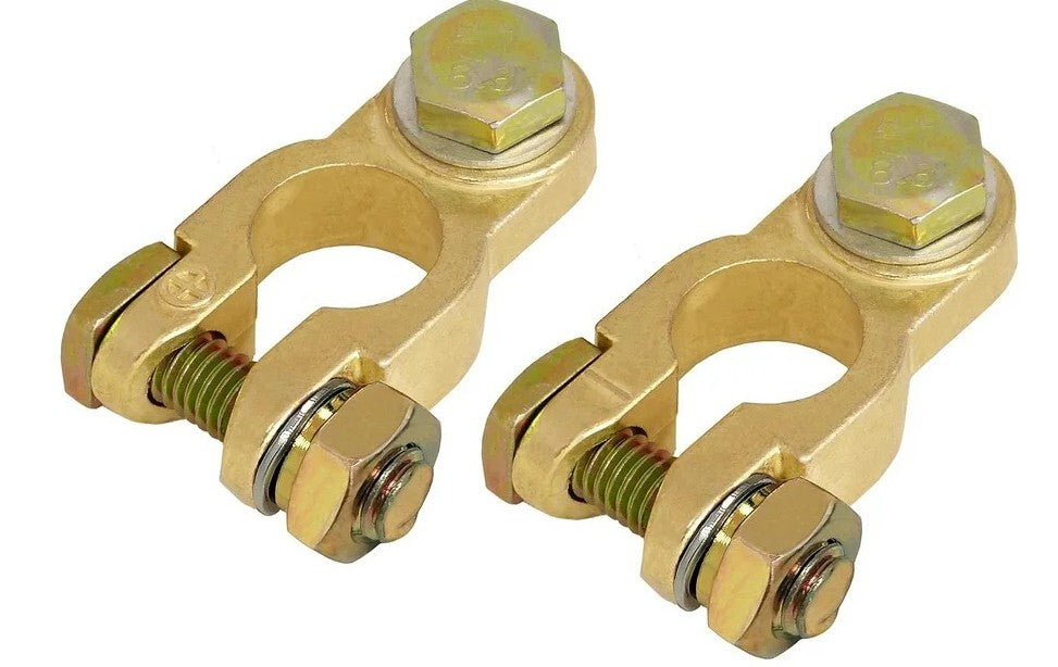 Battery Terminal Set (Positive + Negative) with M8 Bolts – for 12V / 24V Batteries